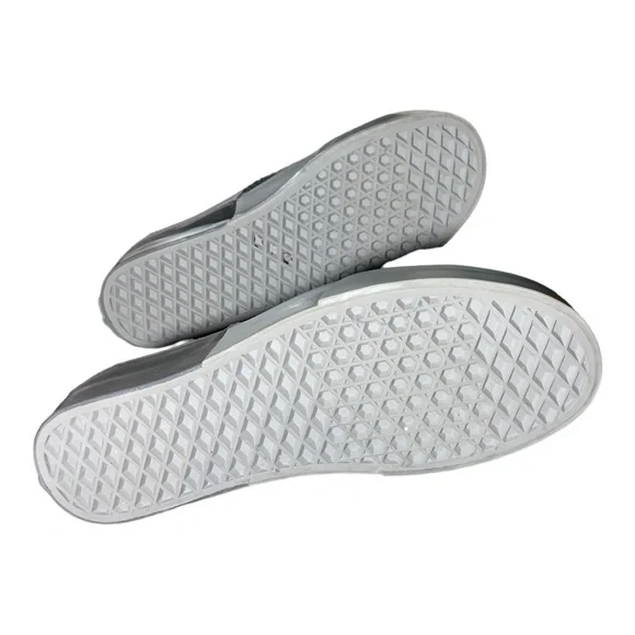 Vans Gray Two Tone Lace Up Sneakers Off The Wall Men size 6.5 and Women 8.0 - Picture 9 of 12